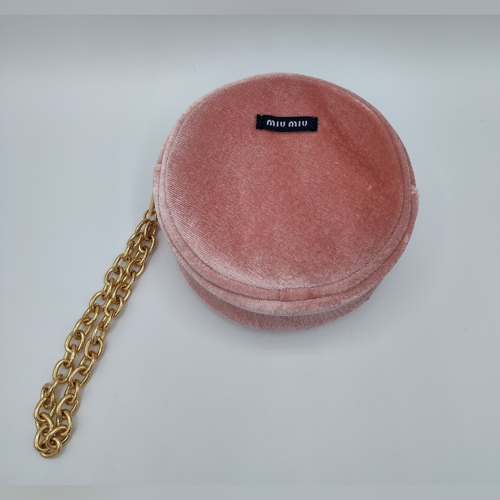 Miu Miu Pink Velvet Chain Pouch Pochette Parfums Gift New In Box